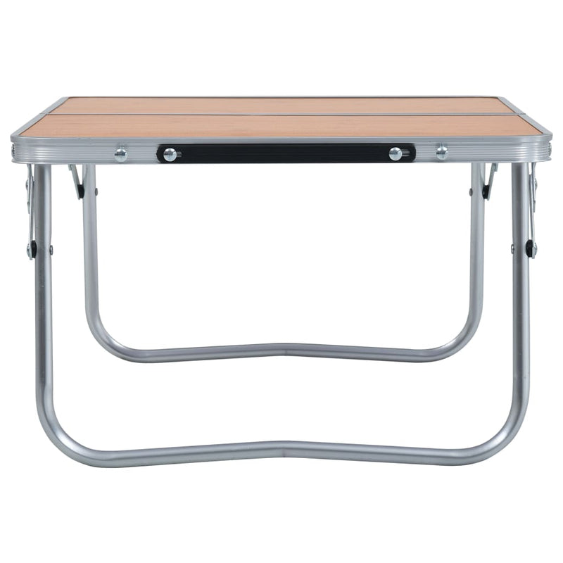 Folding Camping Table Brown Aluminium 60x40 cm Payday Deals