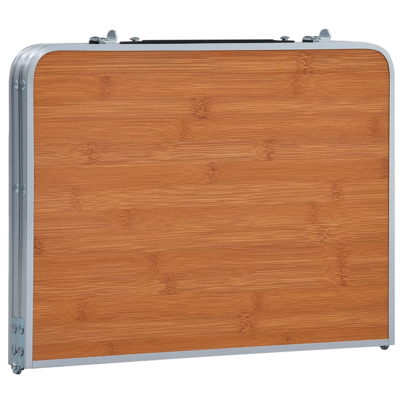 Folding Camping Table Brown Aluminium 60x40 cm Payday Deals
