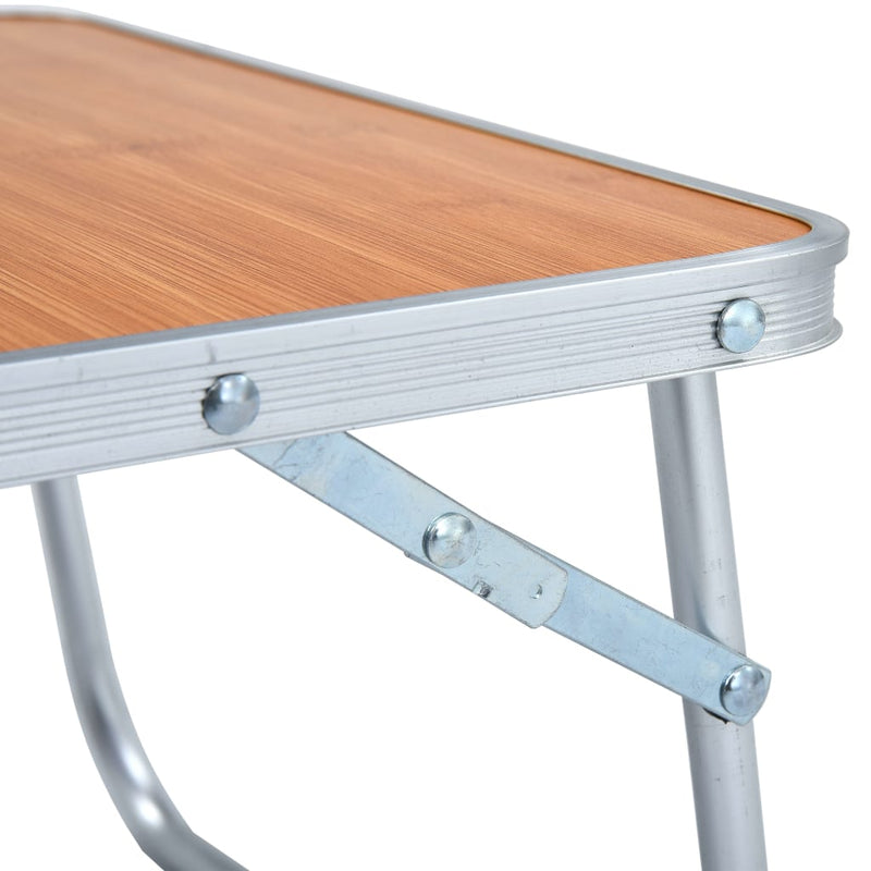 Folding Camping Table Brown Aluminium 60x40 cm Payday Deals