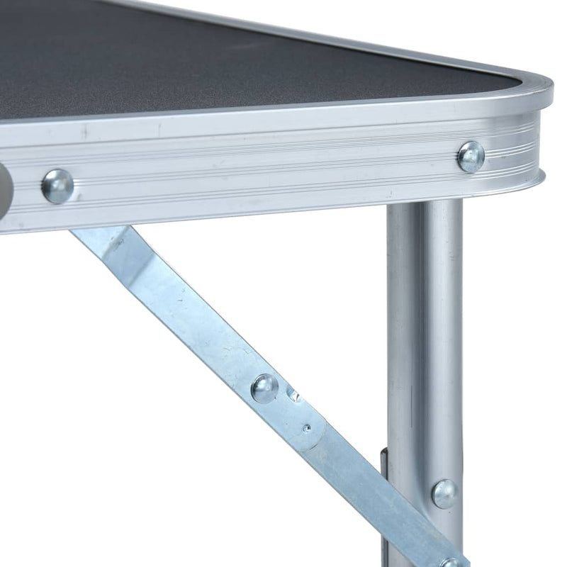 Folding Camping Table Grey Aluminium 60x45 cm Payday Deals