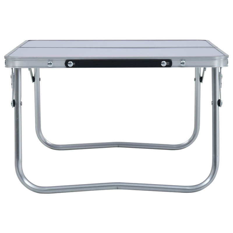 Folding Camping Table White Aluminium 60x40 cm Payday Deals