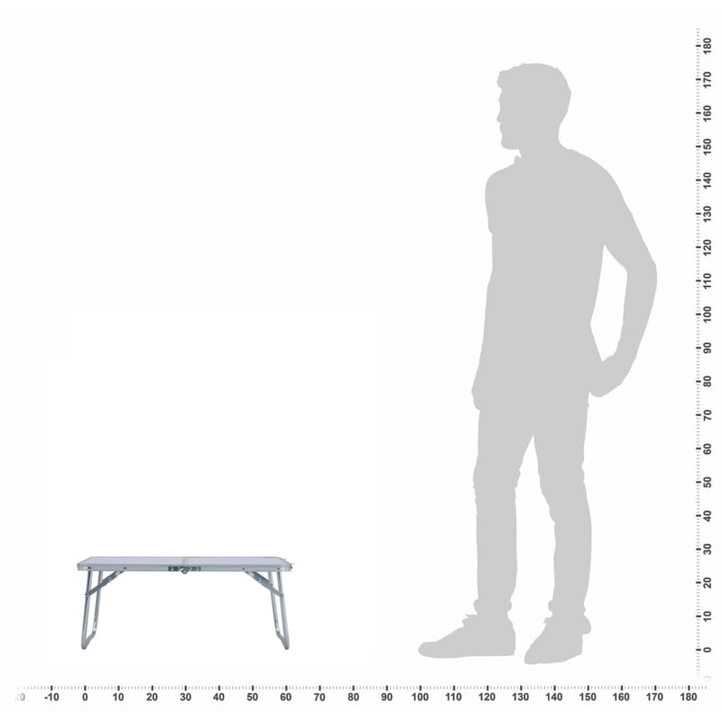 Folding Camping Table White Aluminium 60x40 cm Payday Deals