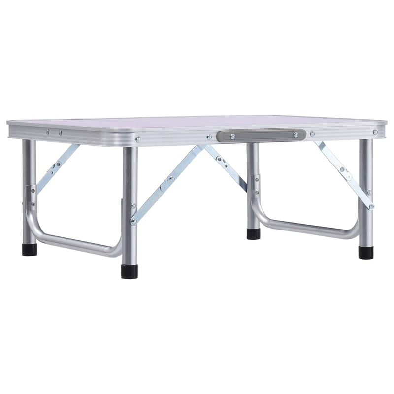 Folding Camping Table White Aluminium 60x45 cm Payday Deals