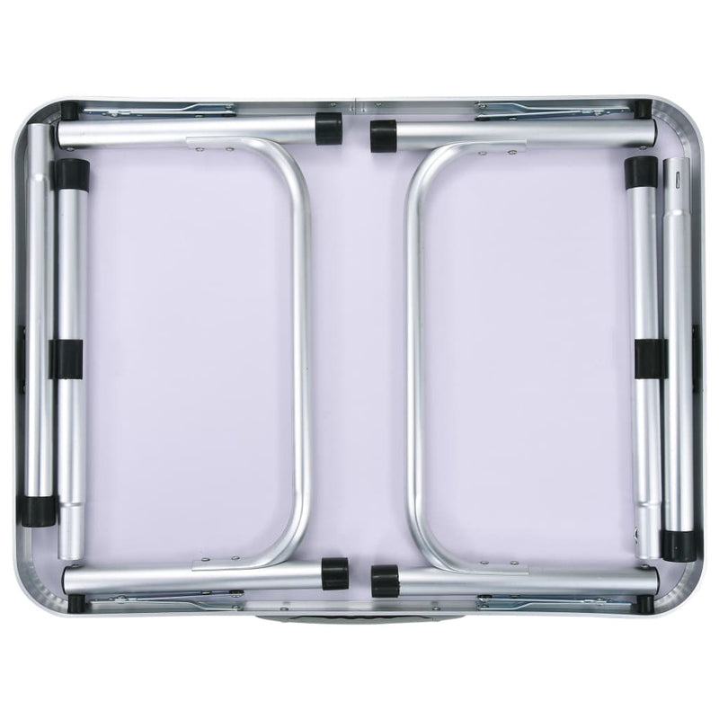 Folding Camping Table White Aluminium 60x45 cm Payday Deals