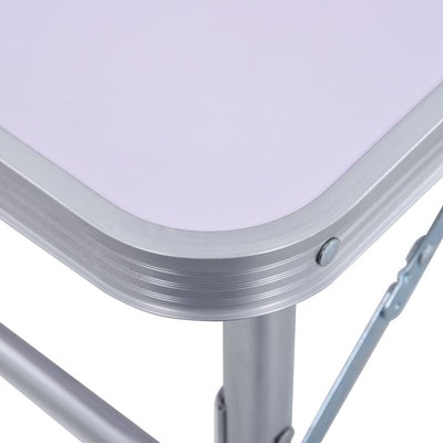 Folding Camping Table White Aluminium 60x45 cm Payday Deals