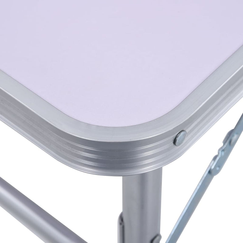 Folding Camping Table White Aluminium 60x45 cm Payday Deals