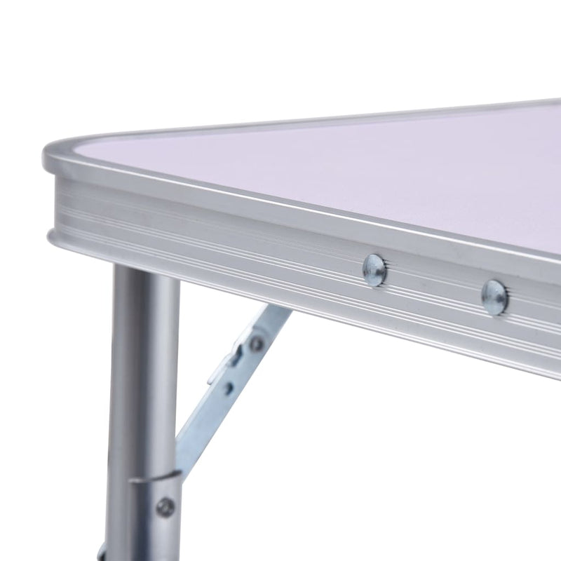 Folding Camping Table White Aluminium 60x45 cm Payday Deals