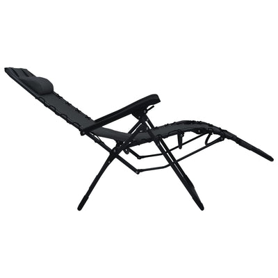 Folding Deck Chair Black Textilene Payday Deals