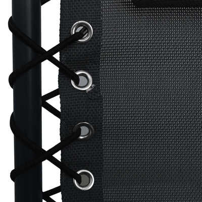Folding Deck Chair Black Textilene Payday Deals