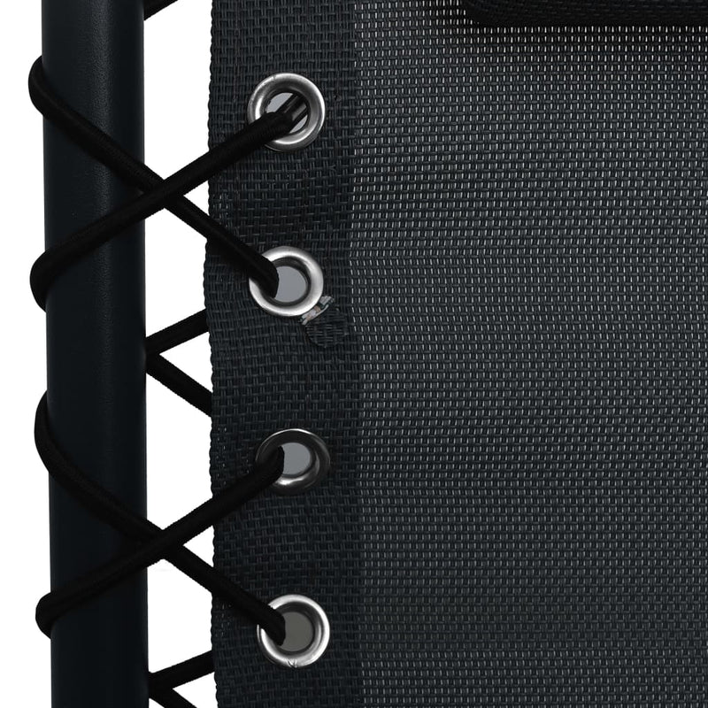 Folding Deck Chair Black Textilene Payday Deals