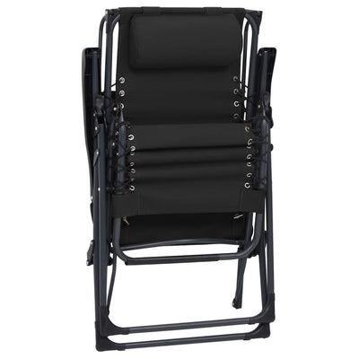 Folding Deck Chair Textilene Black Payday Deals