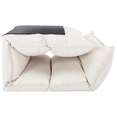 Folding Floor Chair Cream Fabric Payday Deals