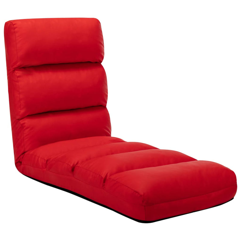 Folding Floor Chair Red Faux Leather Payday Deals
