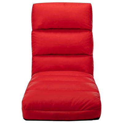 Folding Floor Chair Red Faux Leather Payday Deals