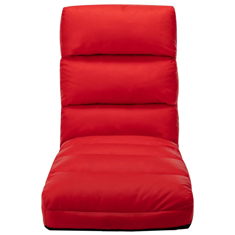 Folding Floor Chair Red Faux Leather Payday Deals