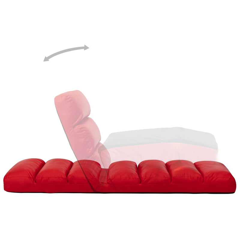 Folding Floor Chair Red Faux Leather Payday Deals