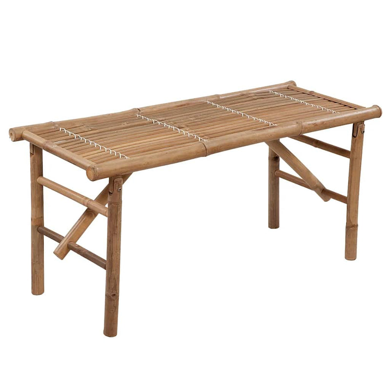 Folding Garden Bench with Cushion 118 cm Bamboo Payday Deals