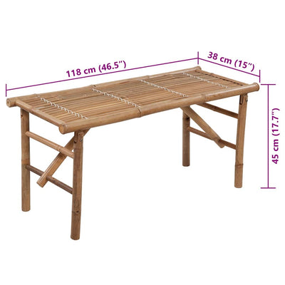 Folding Garden Bench with Cushion 118 cm Bamboo Payday Deals