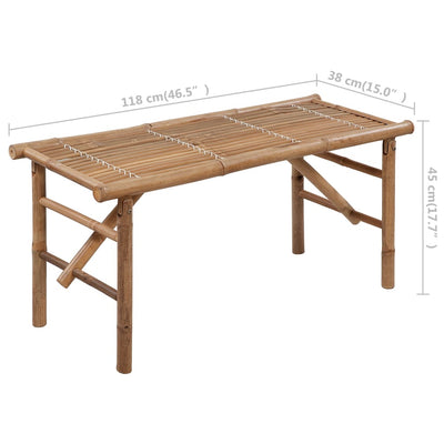 Folding Garden Bench with Cushion 118 cm Bamboo Payday Deals