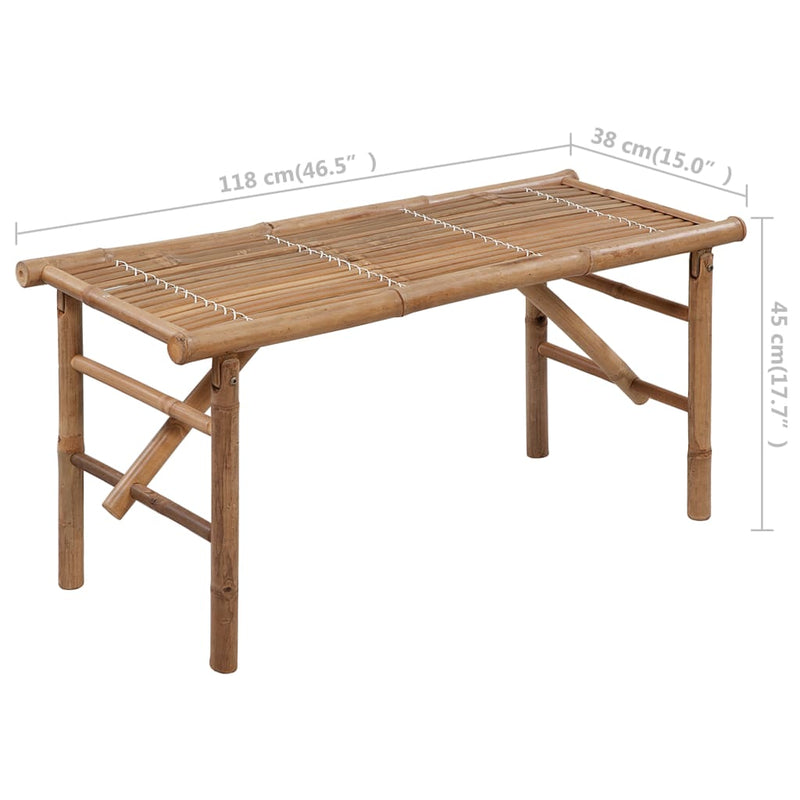 Folding Garden Bench with Cushion 118 cm Bamboo Payday Deals
