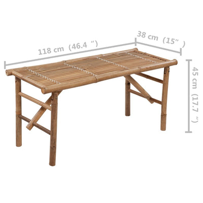 Folding Garden Bench with Cushion 118 cm Bamboo Payday Deals