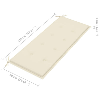Folding Garden Bench with Cushion 118 cm Bamboo Payday Deals