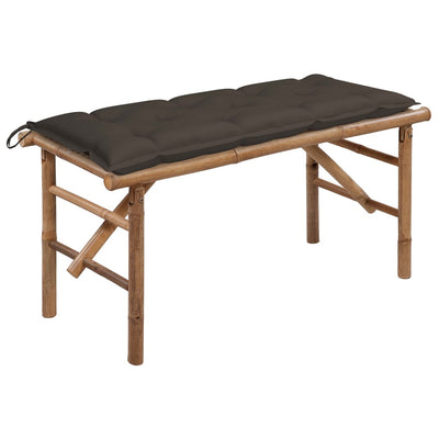 Folding Garden Bench with Cushion 118 cm Bamboo Payday Deals