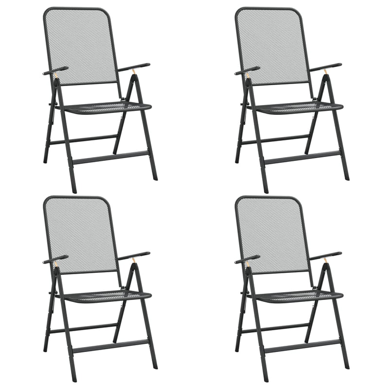 Folding Garden Chairs 4 pcs Expanded Metal Mesh Anthracite Payday Deals