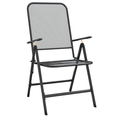 Folding Garden Chairs 4 pcs Expanded Metal Mesh Anthracite Payday Deals