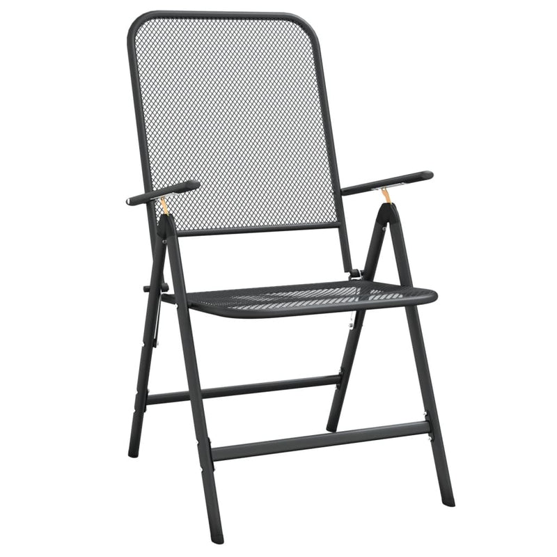 Folding Garden Chairs 4 pcs Expanded Metal Mesh Anthracite Payday Deals