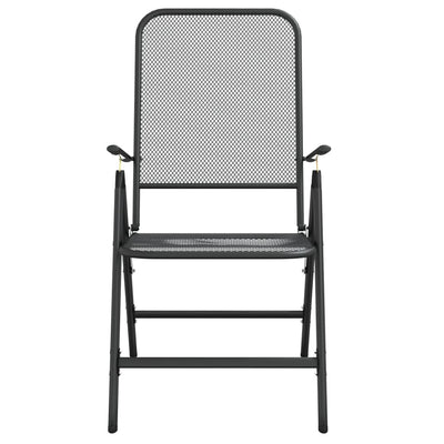 Folding Garden Chairs 4 pcs Expanded Metal Mesh Anthracite Payday Deals