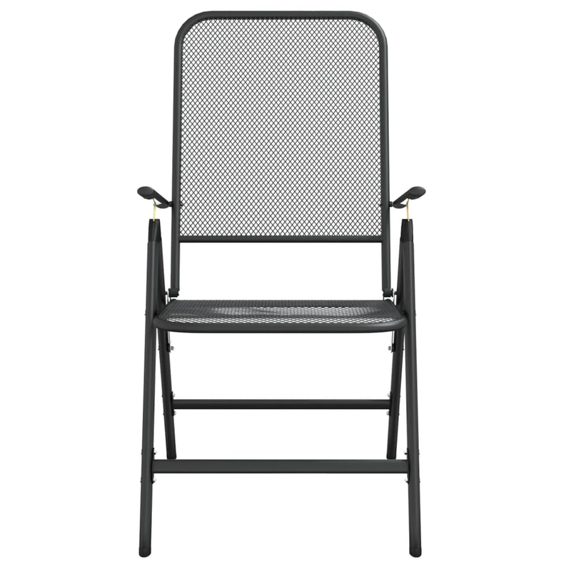 Folding Garden Chairs 4 pcs Expanded Metal Mesh Anthracite Payday Deals