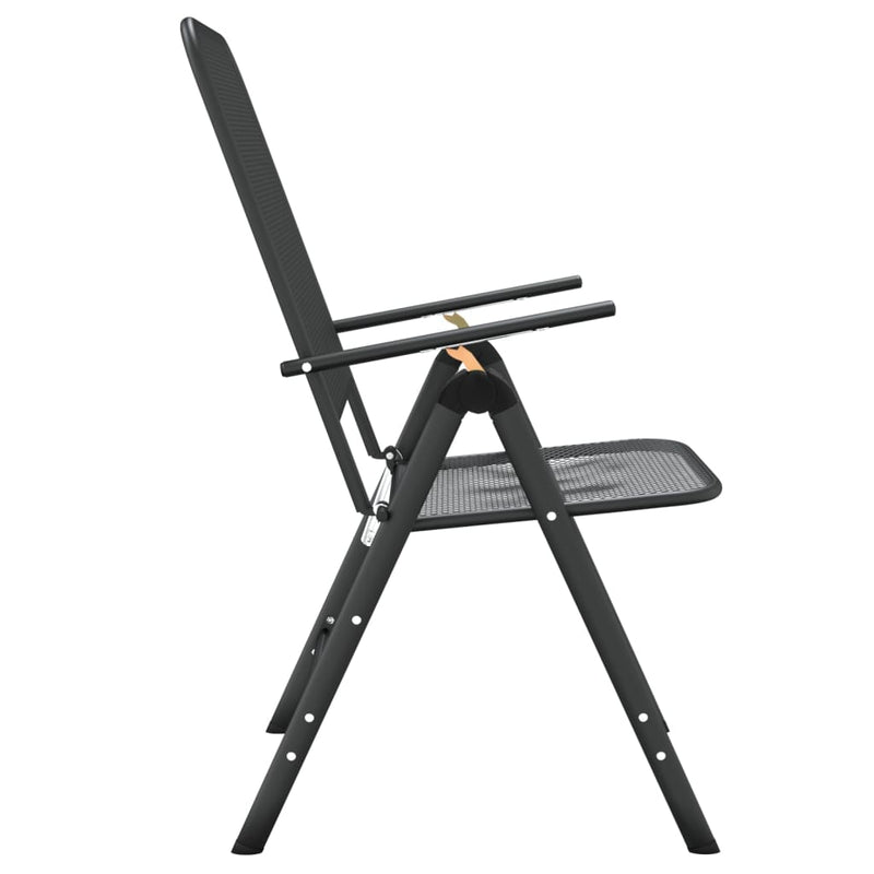 Folding Garden Chairs 4 pcs Expanded Metal Mesh Anthracite Payday Deals