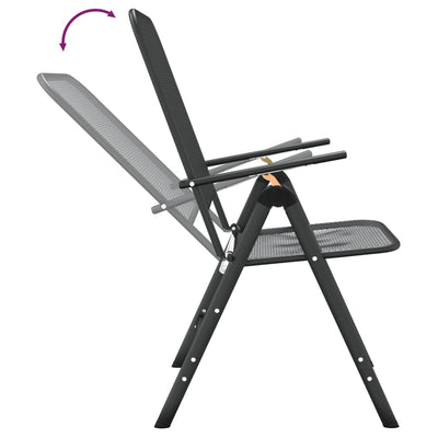 Folding Garden Chairs 4 pcs Expanded Metal Mesh Anthracite Payday Deals