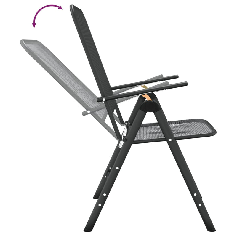 Folding Garden Chairs 4 pcs Expanded Metal Mesh Anthracite Payday Deals