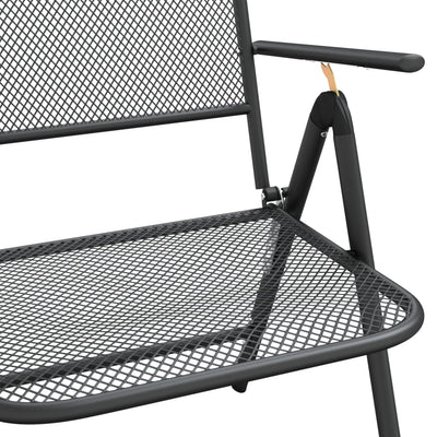 Folding Garden Chairs 4 pcs Expanded Metal Mesh Anthracite Payday Deals