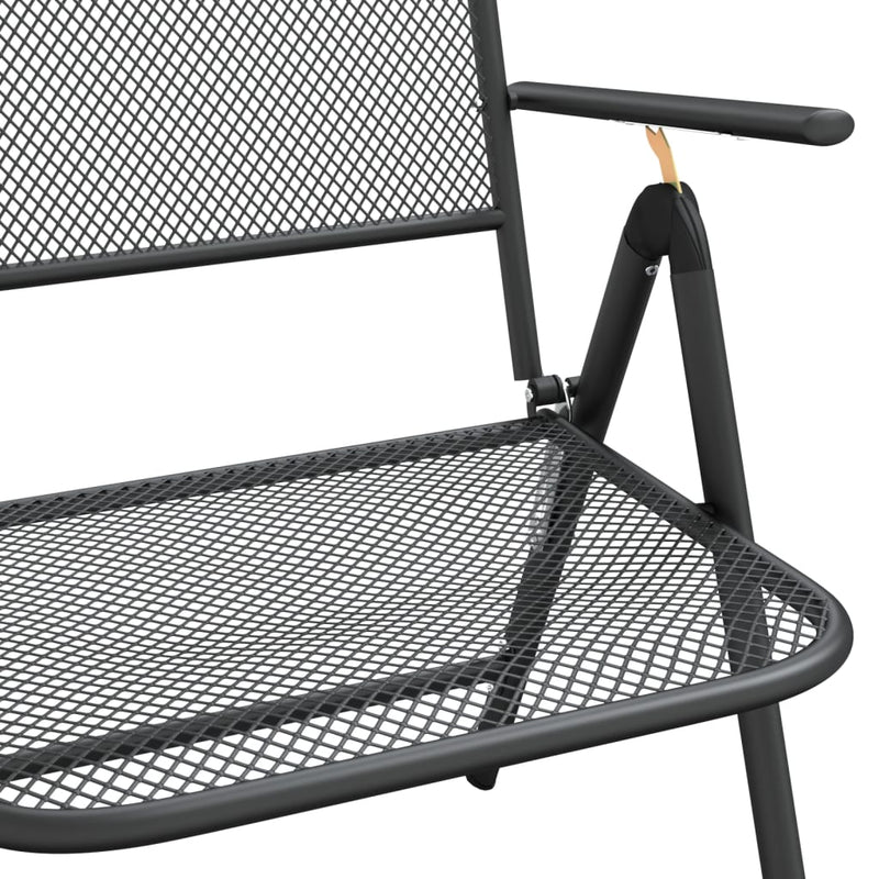 Folding Garden Chairs 4 pcs Expanded Metal Mesh Anthracite Payday Deals