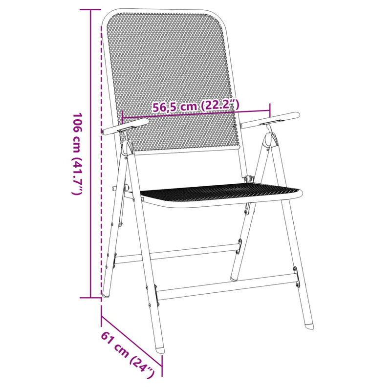 Folding Garden Chairs 4 pcs Expanded Metal Mesh Anthracite Payday Deals