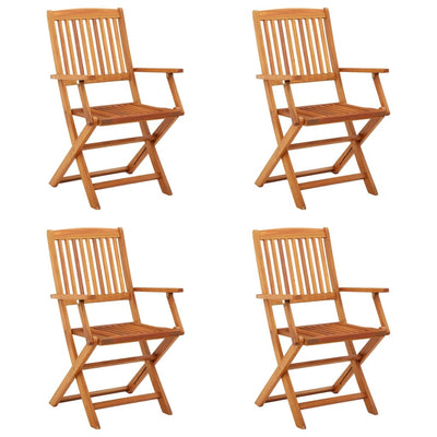 Folding Garden Chairs 4 pcs Solid Eucalyptus Wood Payday Deals
