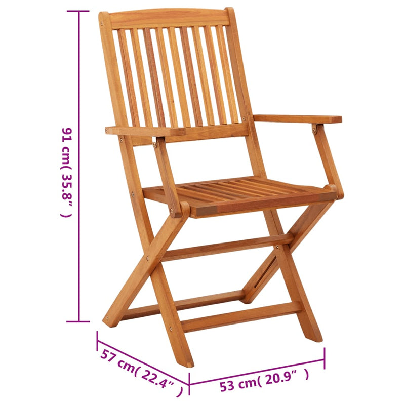 Folding Garden Chairs 4 pcs Solid Eucalyptus Wood Payday Deals