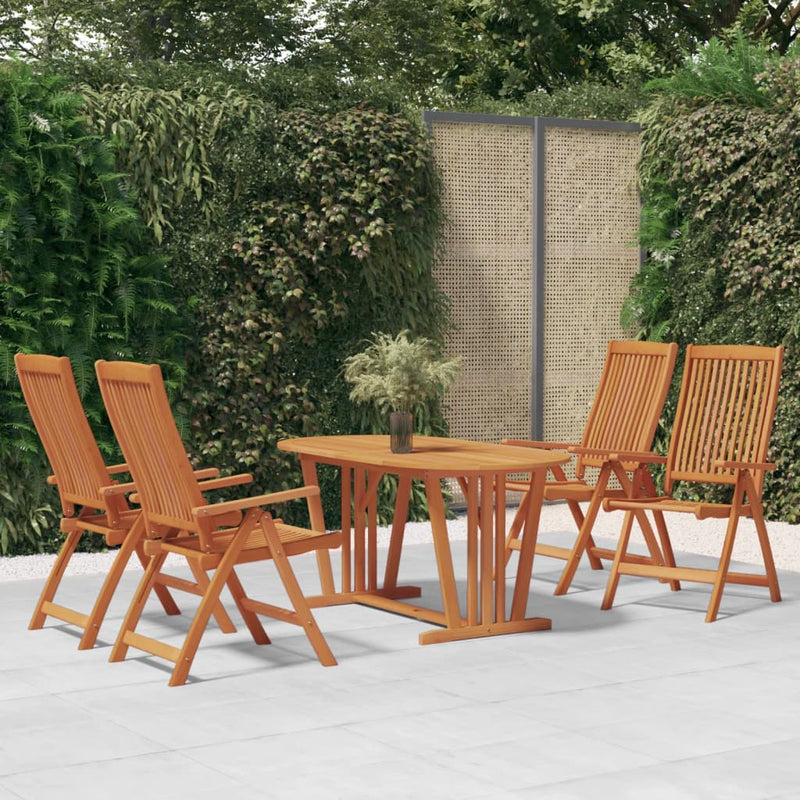 Folding Garden Chairs 4 pcs Solid Wood Eucalyptus Payday Deals
