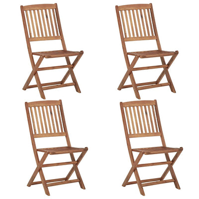 Folding Garden Chairs 4 pcs with Cushions Solid Wood Acacia Payday Deals