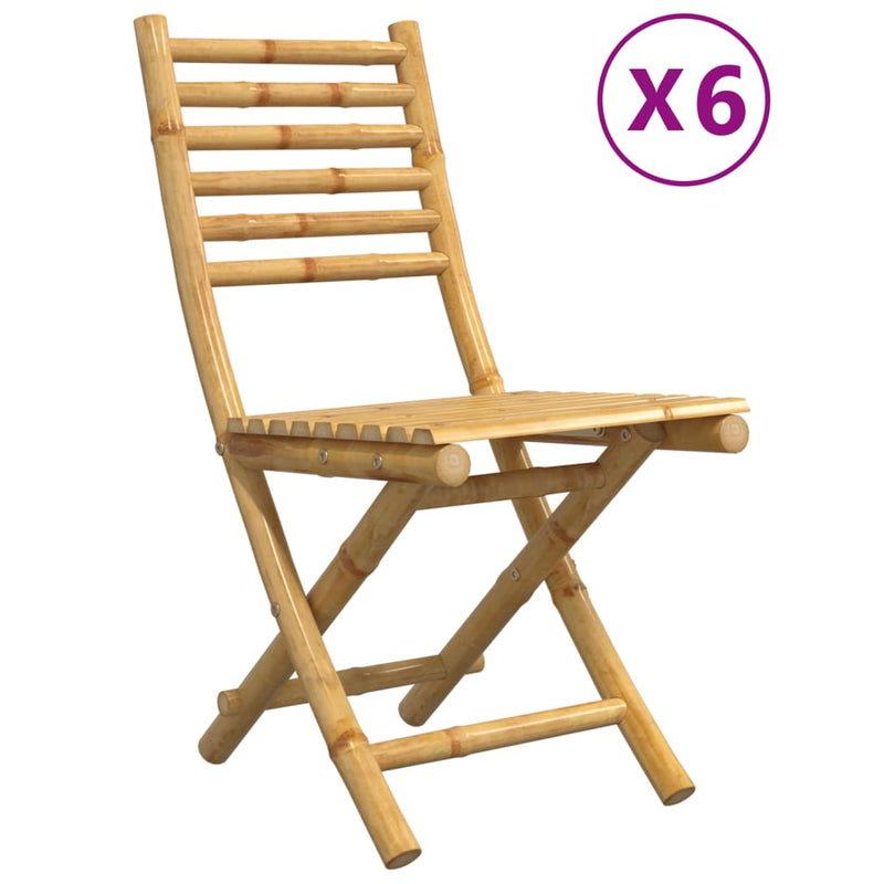 Folding Garden Chairs 6 pcs 43x54x88 cm Bamboo Payday Deals