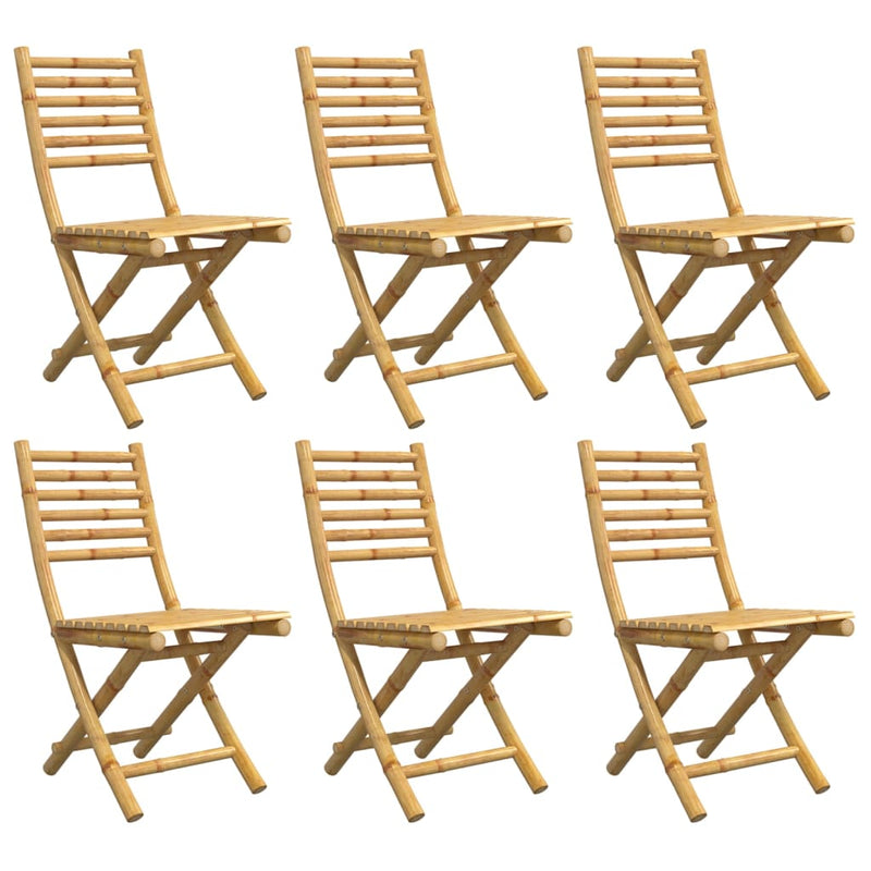 Folding Garden Chairs 6 pcs 43x54x88 cm Bamboo Payday Deals