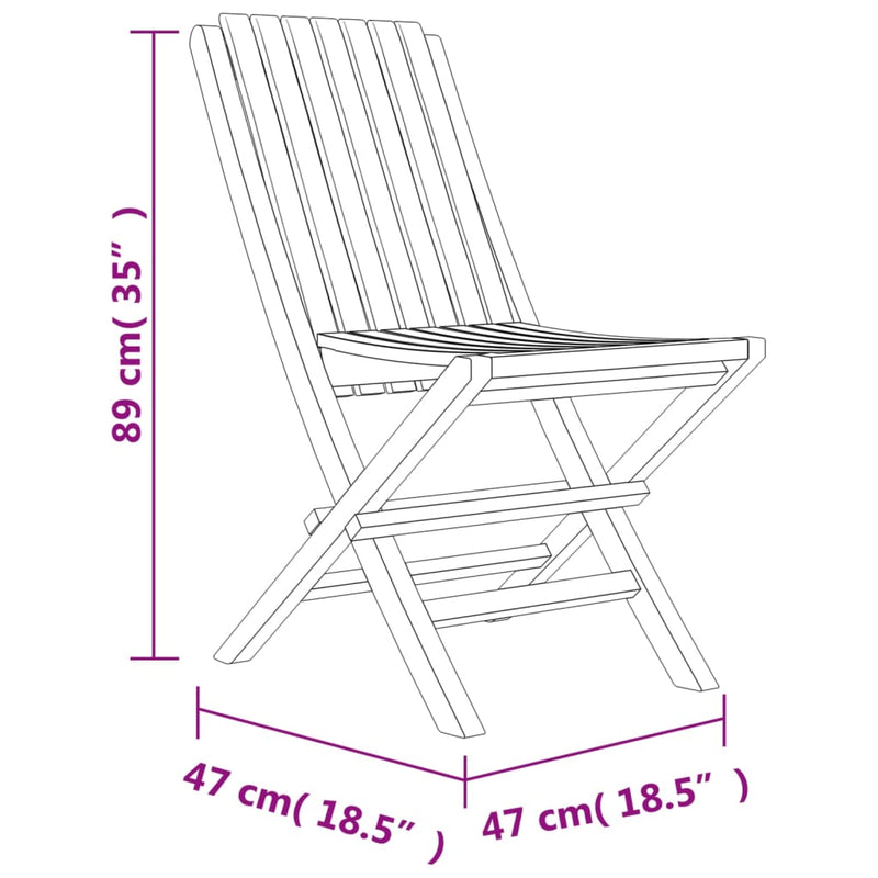 Folding Garden Chairs 6 pcs 47x47x89 cm Solid Wood Teak Payday Deals