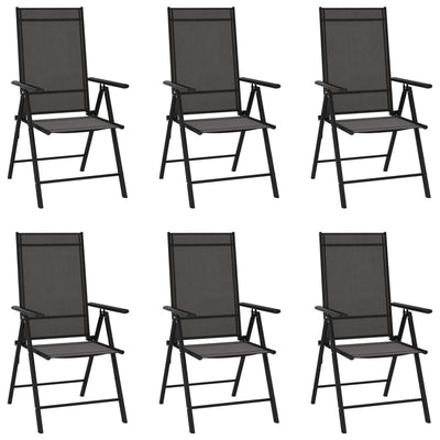 Folding Garden Chairs 6 pcs Textilene Black Payday Deals