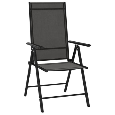 Folding Garden Chairs 6 pcs Textilene Black Payday Deals