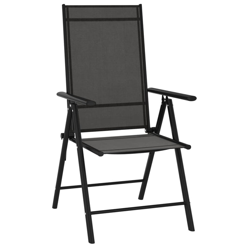 Folding Garden Chairs 6 pcs Textilene Black Payday Deals