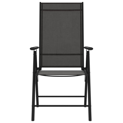 Folding Garden Chairs 6 pcs Textilene Black Payday Deals