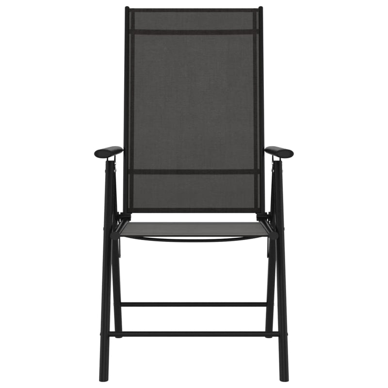 Folding Garden Chairs 6 pcs Textilene Black Payday Deals